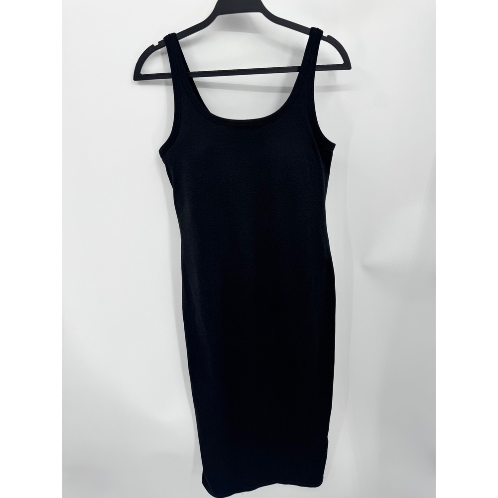 Vuori Halo Essential Dress Women M Black Heather Midi Built-in Bra VW600